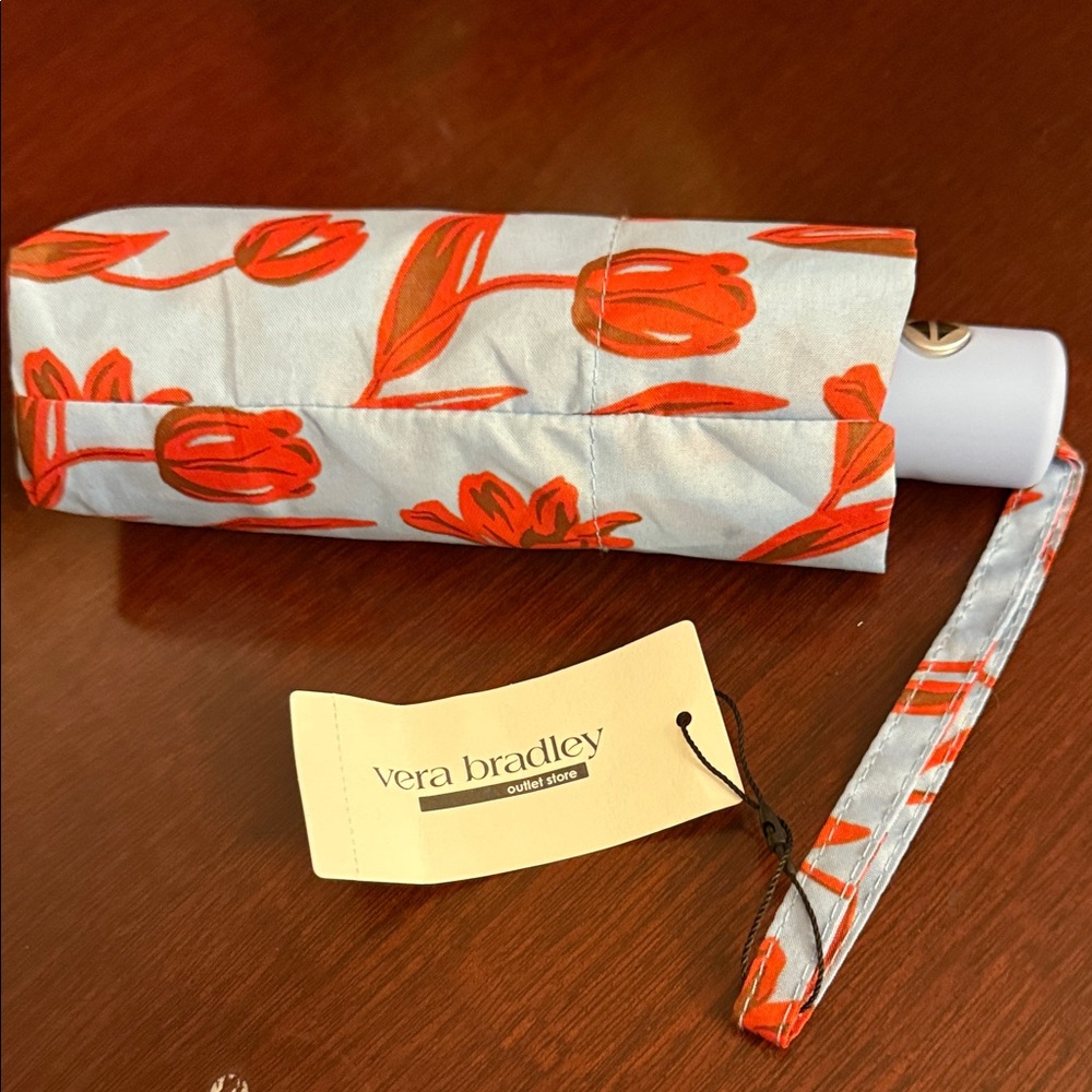 Vera Bradley Red Floral Umbrella - Floating tulips - Picture 2 of 10